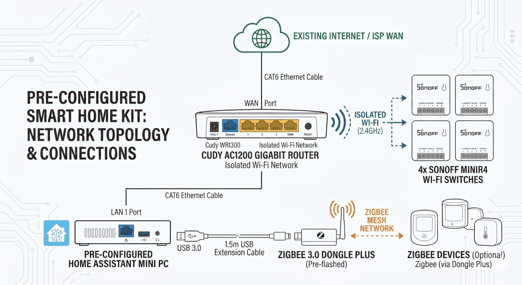The Ultimate Local Smart Home Starter Kit | Pre-Configured Home Assistant Hub & Isolated Wi-Fi