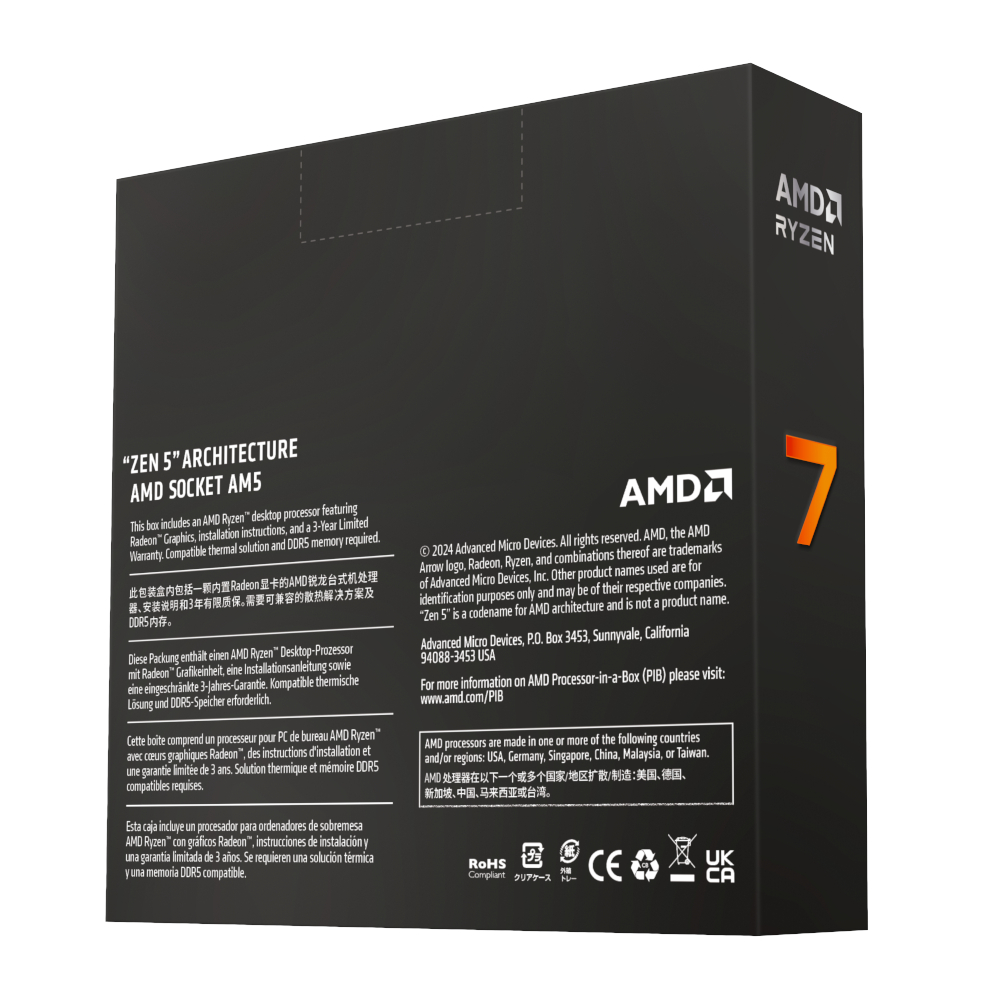 100-100001404WOF_wr_04a AMD RYZEN 7 9700X 8-Core 3.8GHz AM5 CPU