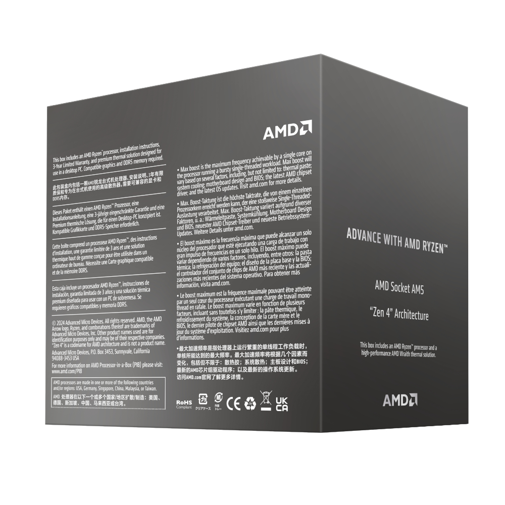 100-100001591BOX_wr_04a AMD RYZEN 5 8400F 6-Core 4.2GHZ AM5 CPU
