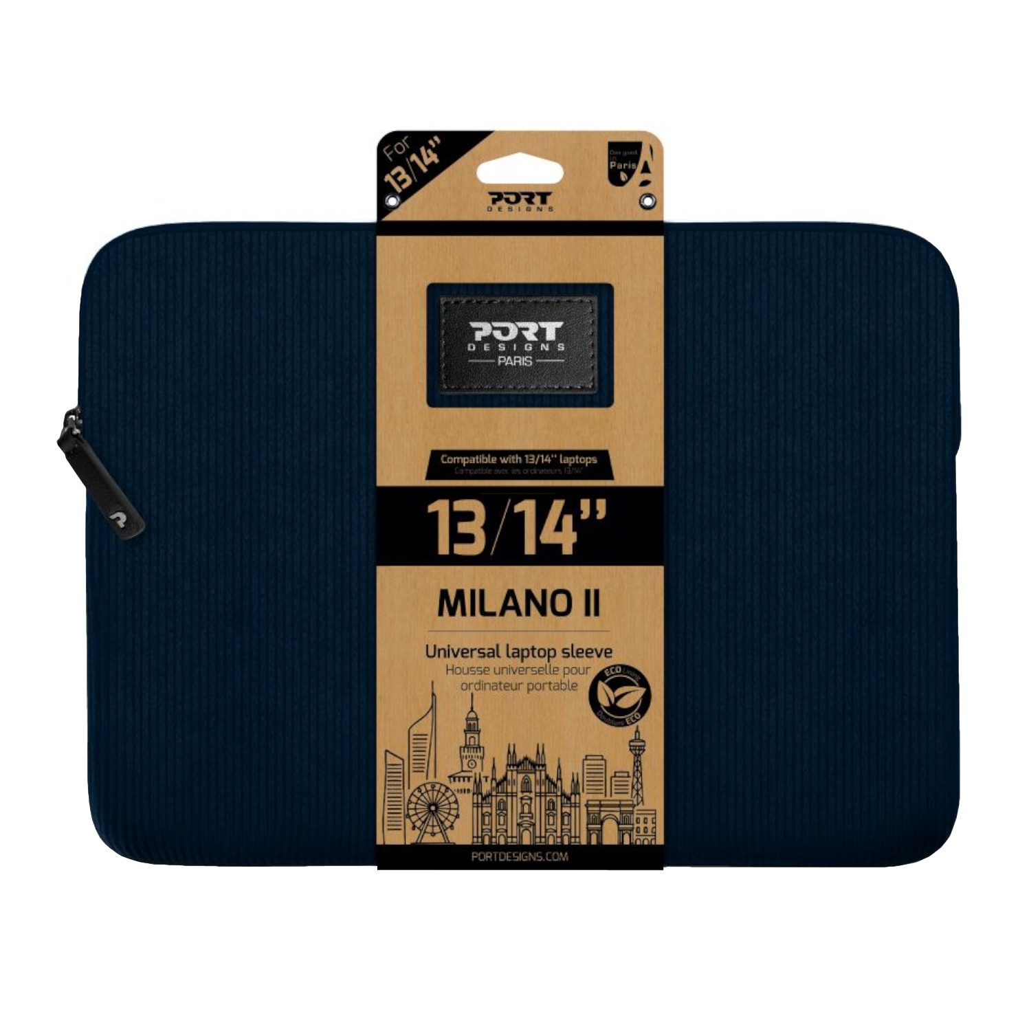 140721_Port-Designs-Milano-II-Eco-13-14-inch-Universal-Laptop-Sleeve-Navy-Blue_wr_01a Port Designs Milano II Eco 13/14" Universal Laptop Sleeve - Navy Blue