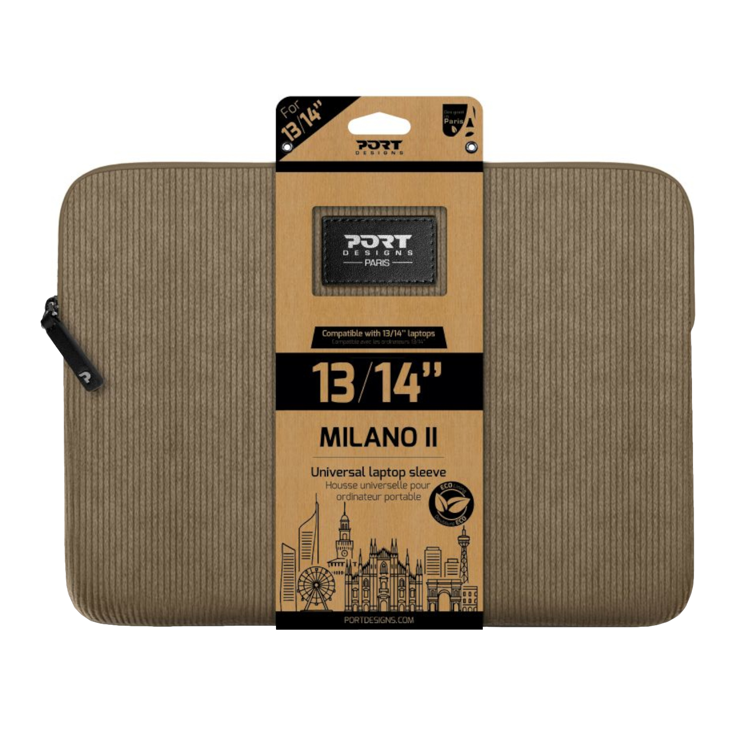 140723_Port-Designs-Milano-II-Eco-13-14-inch-Universal-Laptop-Sleeve-Desert-Brown_wr_01a Port Designs Milano II Eco 13/14" Universal Laptop Sleeve - Desert Brown