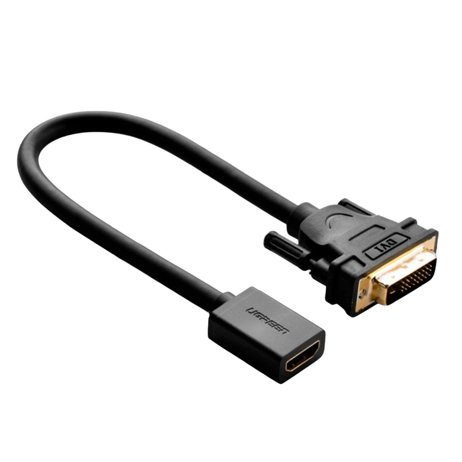 20118-2011_01-1 UGREEN DVI to HDMI Cable Adapter 15cm | Male to Female | 1080p Full HD – Black