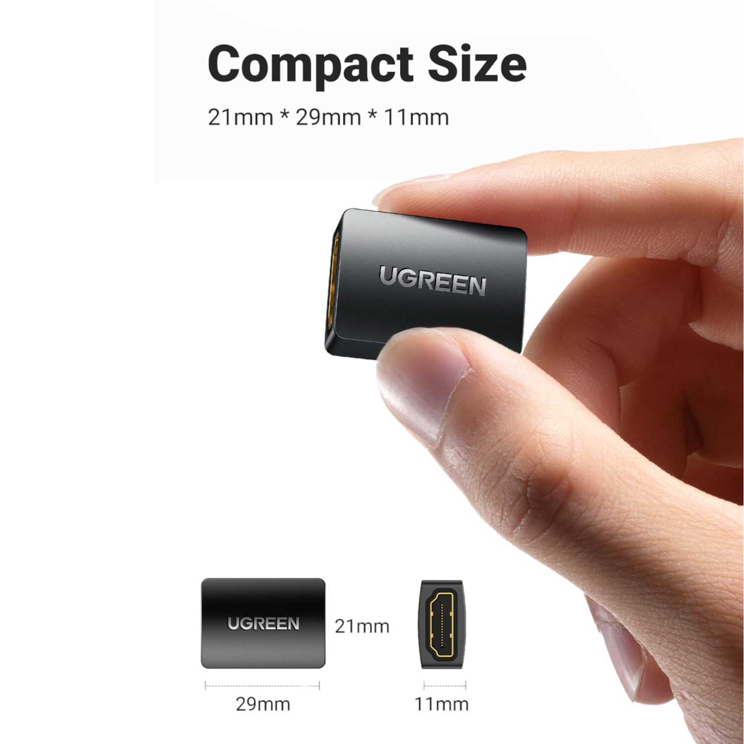 2107-2107-wr-06 UGREEN 20107-20107 HDMI Female to Female Adapter - Black