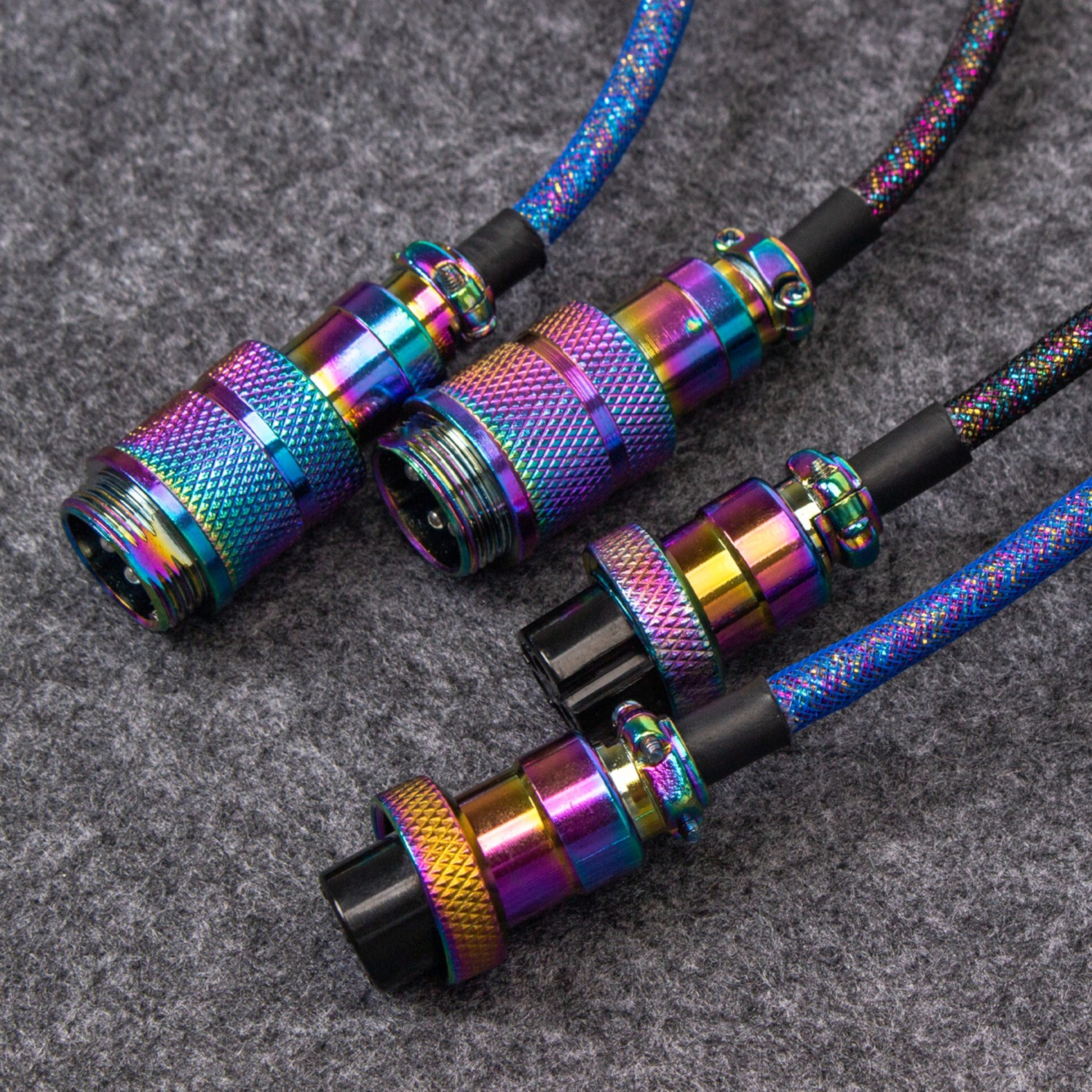 Keychron Premium Coiled Aviator USB Cable | Type-C + USB-A Adapter | Detachable Aviator Connector | 108 cm