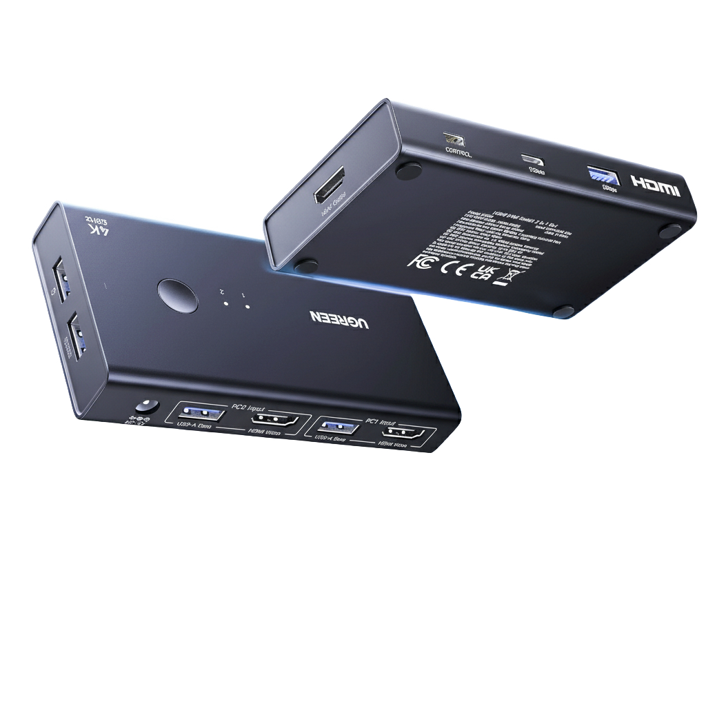 6941876244522_AK502-45452 UGREEN 2-In-1 HDMI KVM Switch 4 USB Ports 4K@60Hz–Black
