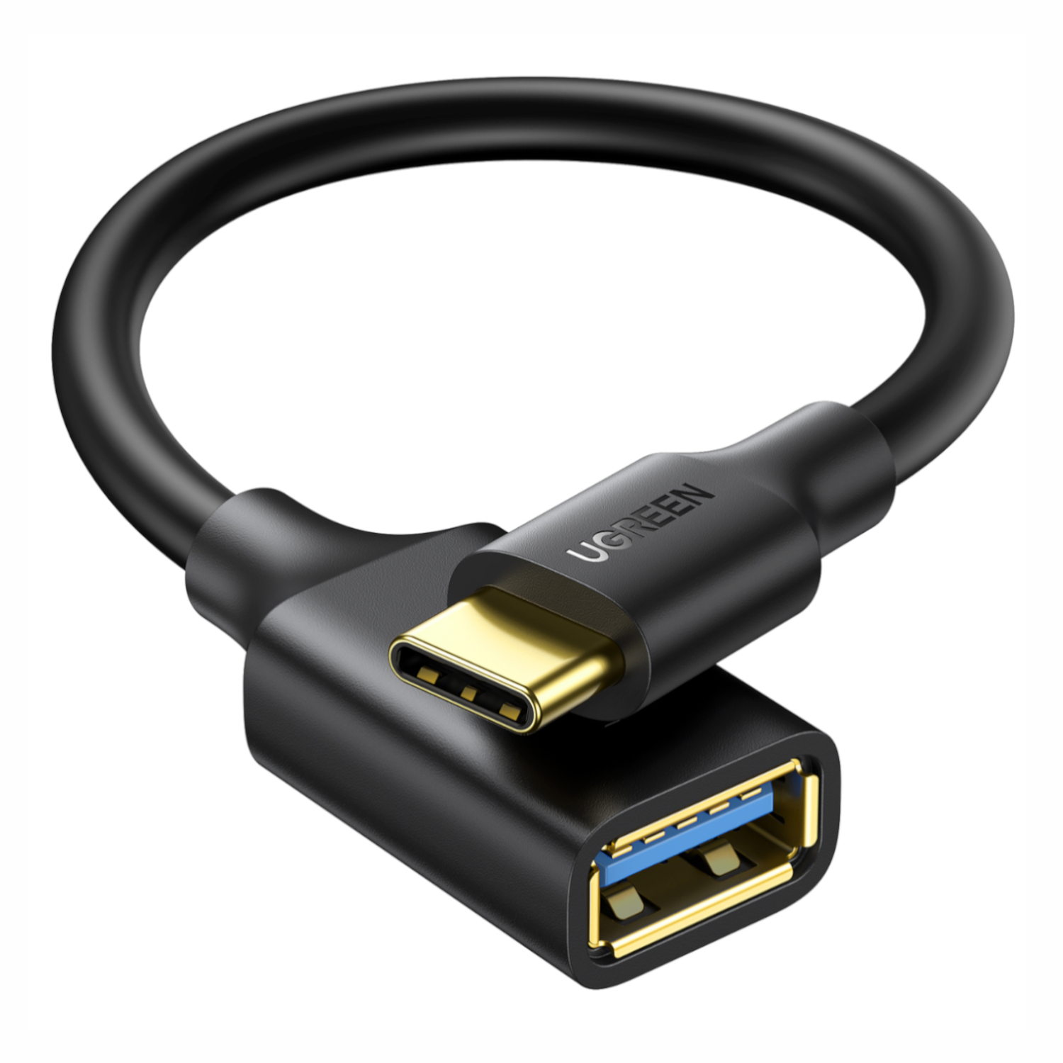 6957303837014_US154-30701_a UGREEN Type-C to USB-A Adapter (Male to Female, 15cm)– Black