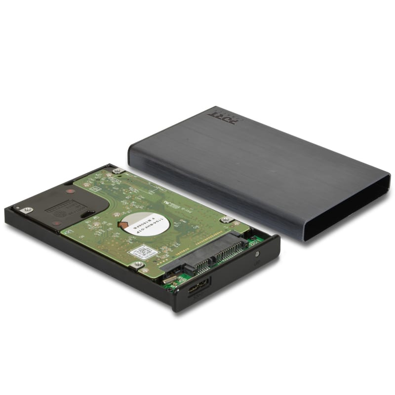 900035_wr_02 Port Connect 2.5" USB-C External HDD Enclosure Black