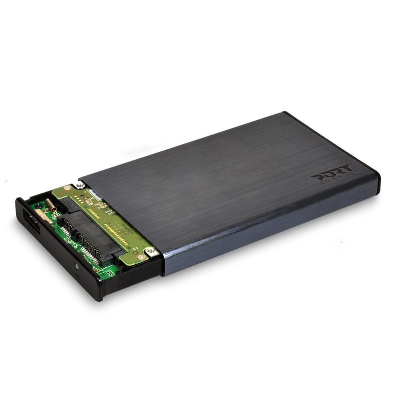 900035_wr_03 Port Connect 2.5" USB-C External HDD Enclosure Black