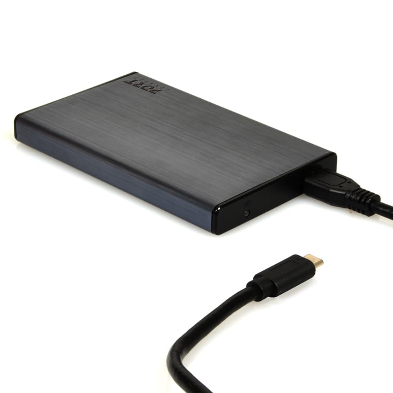 900035_wr_04 Port Connect 2.5" USB-C External HDD Enclosure Black