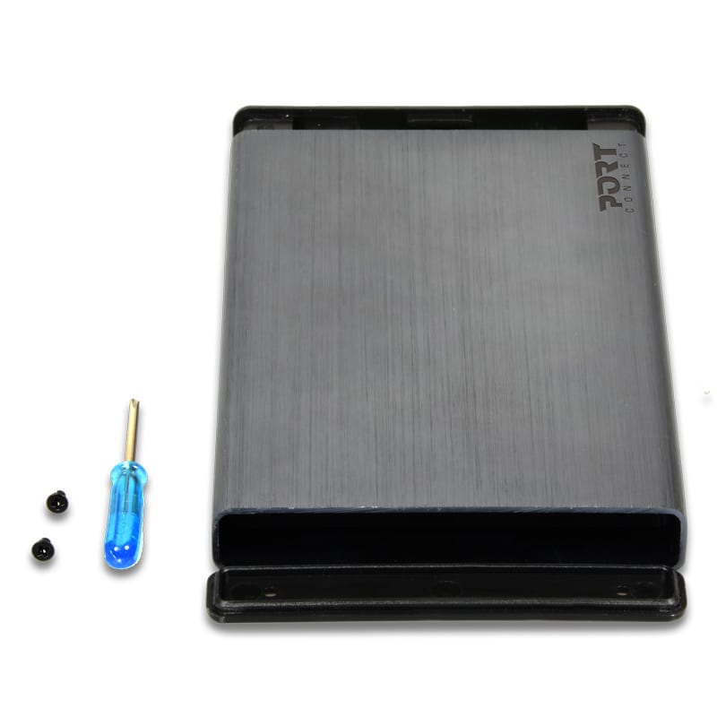 900035_wr_05 Port Connect 2.5" USB-C External HDD Enclosure Black