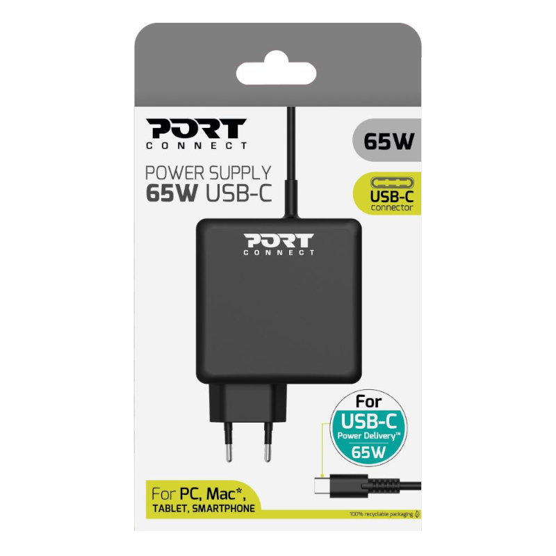 900097B-EU_wr_02 Port Connect Type-C 65W Universal Notebook Adapter