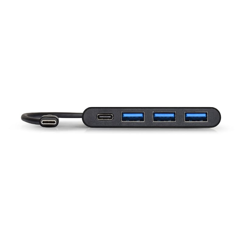 900122-DE_wr_03 Port USB Type-C to 3 x USB3.0 and 1 x Type-C PD 30cm 4 Port Hub - Black