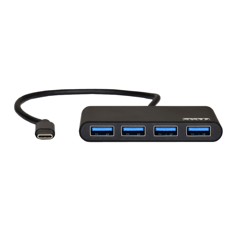 900123_wr_03a Port USB Type-C to 4 x USB3.0 5Gbps 30cm 4 Port Hub - Black