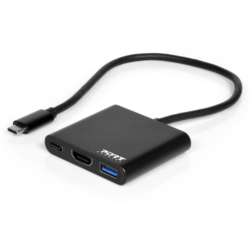 900140_wr_02 Port USB Type-C to 1 x HDMI|1 x USB3.0|1 x Type-C 60W PD Dock - Black