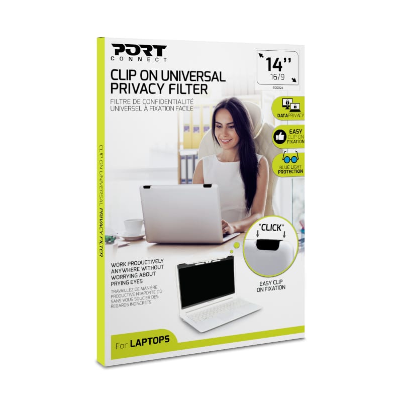 900324_wr_01 Port Connect 2D Clip On Universal Privacy Filter 14"