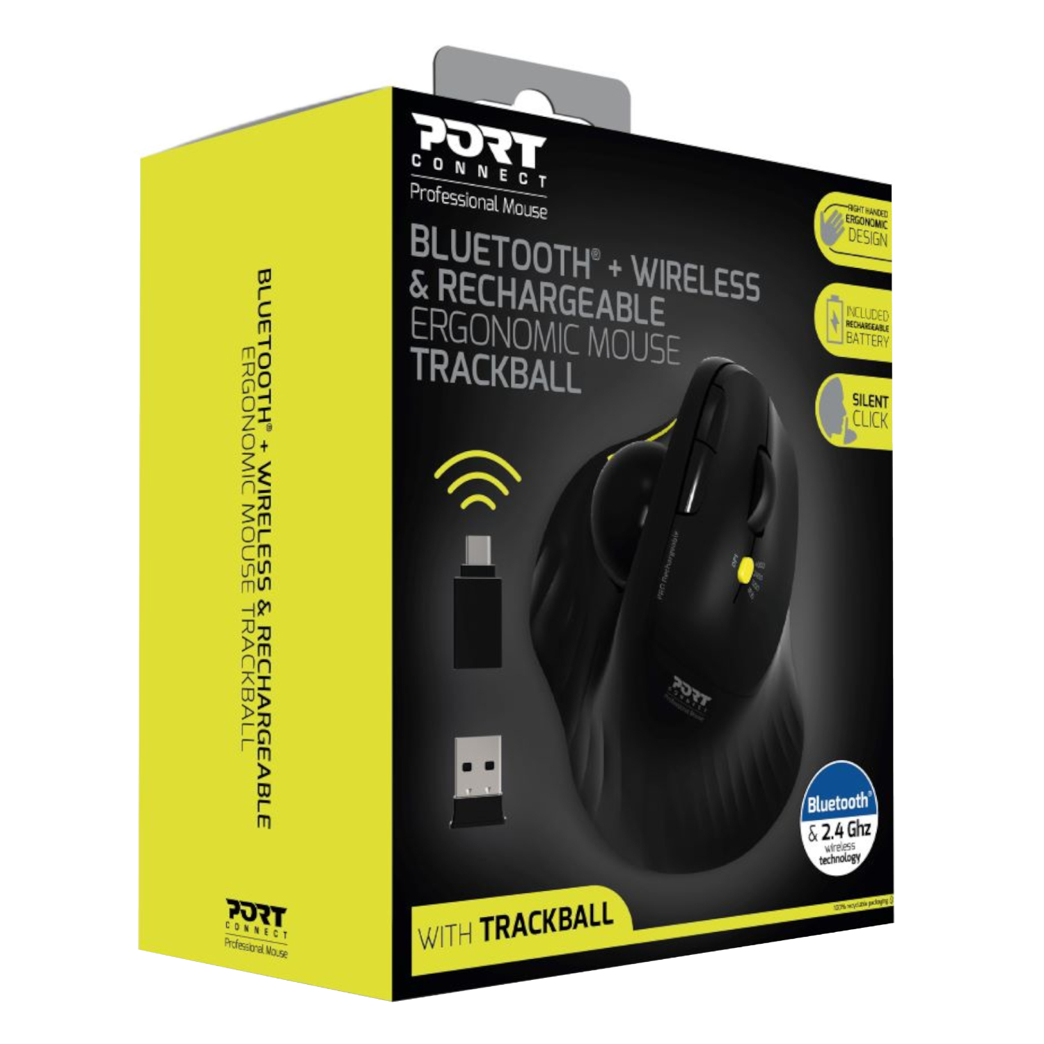900716_Port-Connect-Wireless-Rechargeable-Executive-Bluetooth-Mouse-Black_wr_01 Port Connect Bluetooth + Wireless Rechargeable Ergonomic Trackball Mouse