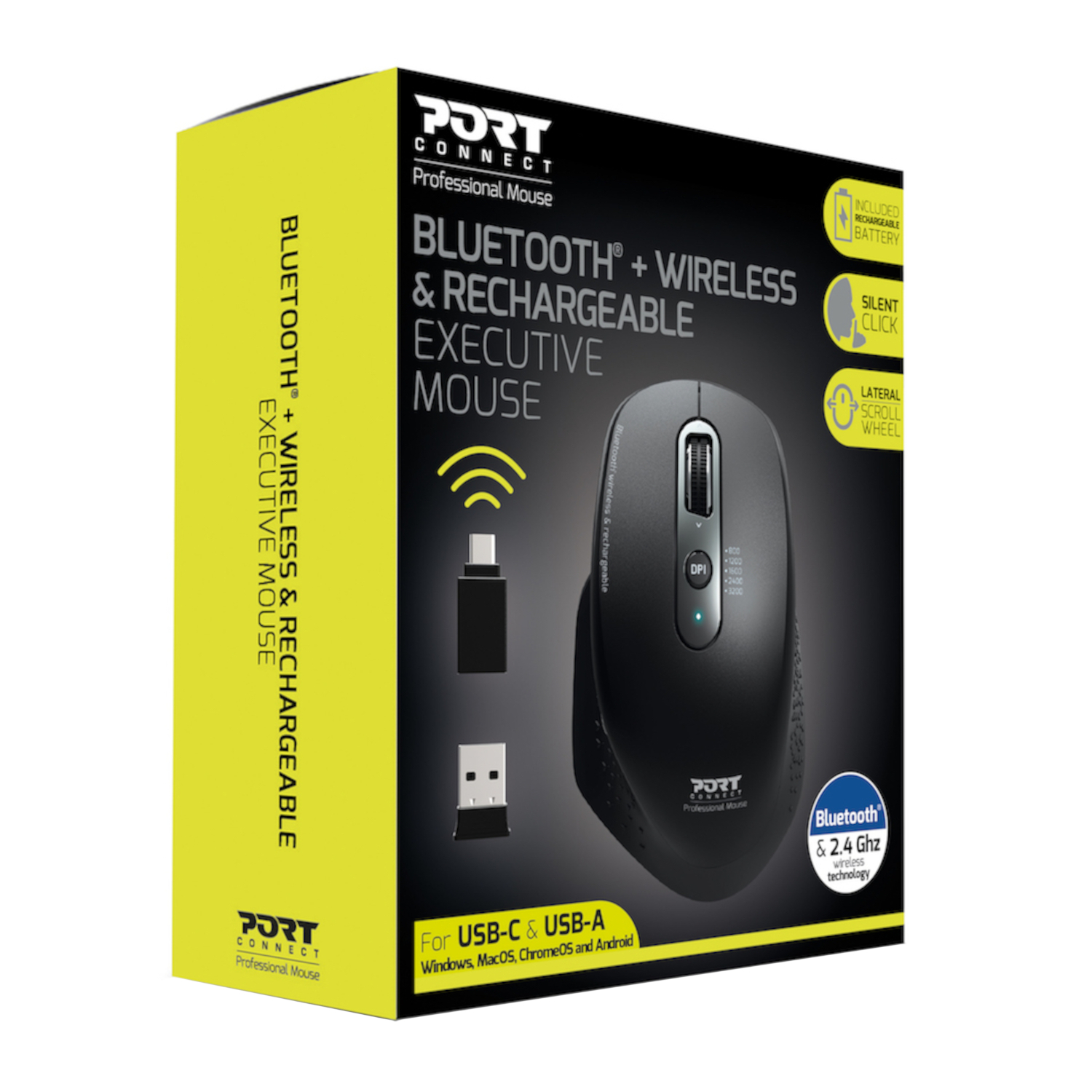 900716_Port-Connect-Wireless-Rechargeable-Executive-Bluetooth-Mouse_wr_02 Port Connect Bluetooth Wireless and Rechargeable Executive Mouse - Black