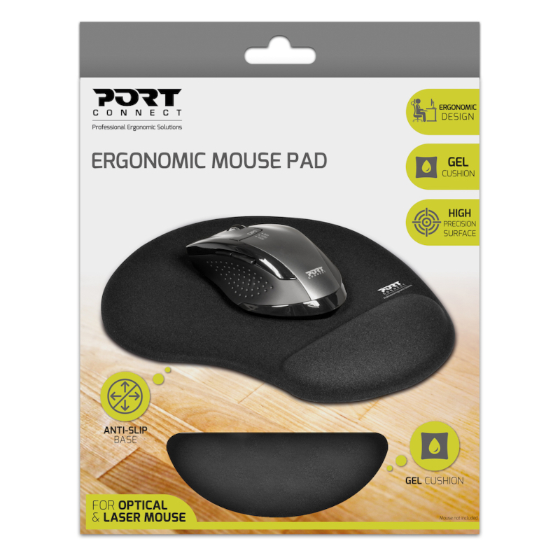 900717_wr_05 Port Ergonomic Gel Mouse Pad - Black
