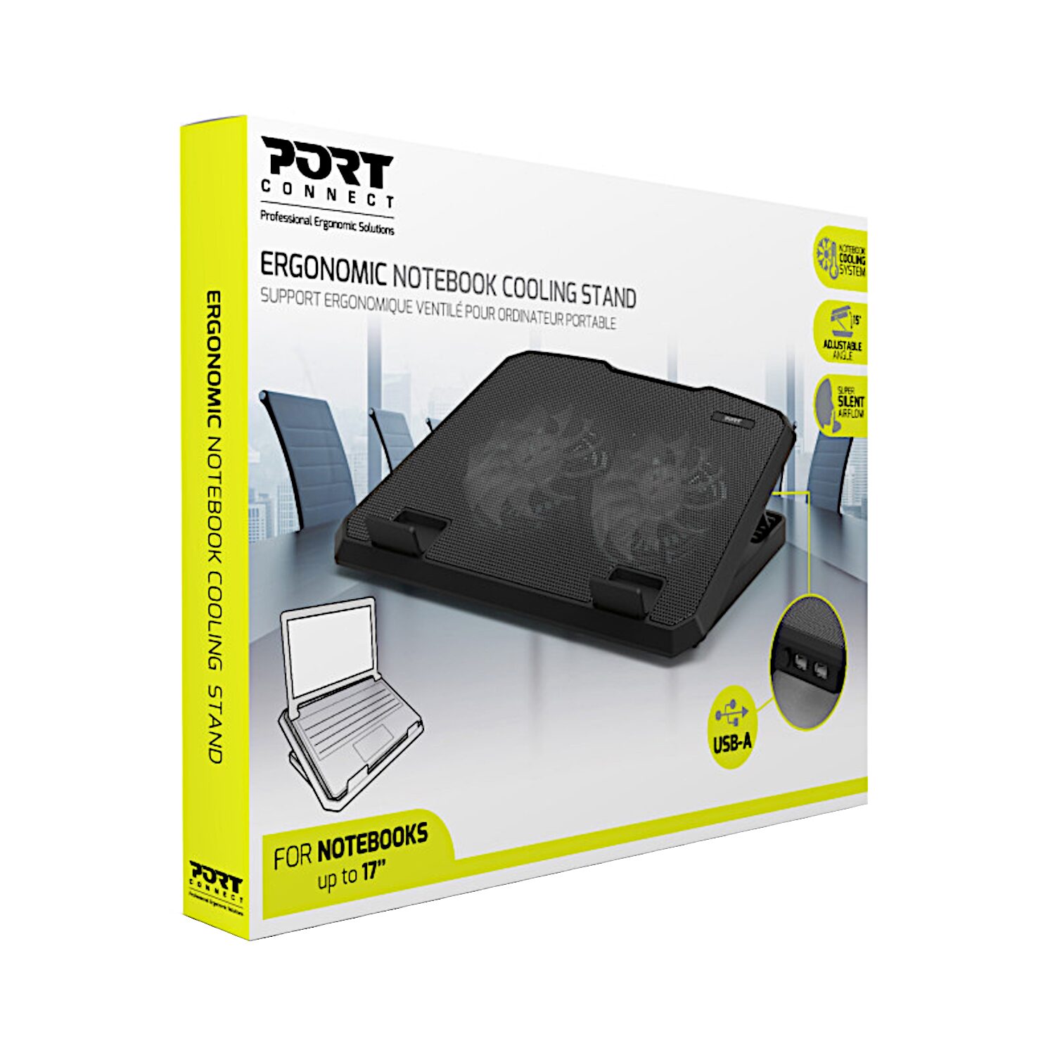 901099-wr-05 Port Ergonomic Notebook Cooler Pro, with Dual Fans and USB Ports
