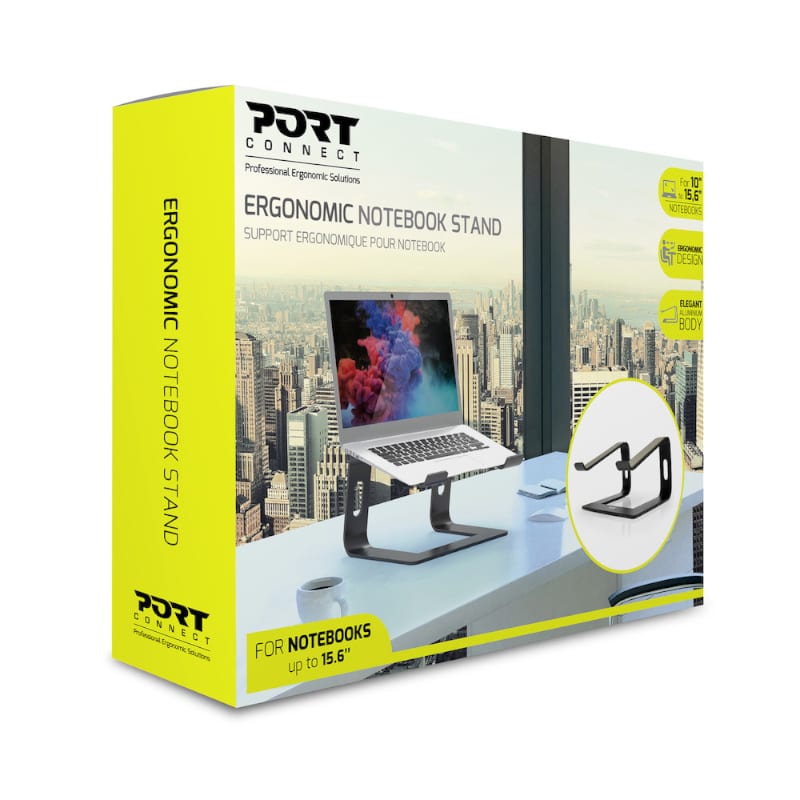 901103_wr_01 Port Connect Ergonomic 10-15.6" Aluminium Notebook Stand