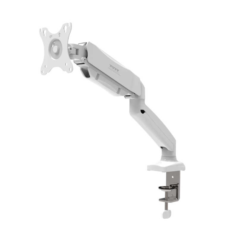 901110_wr_01a PORT Monitor Arm VESA Single Screen - White