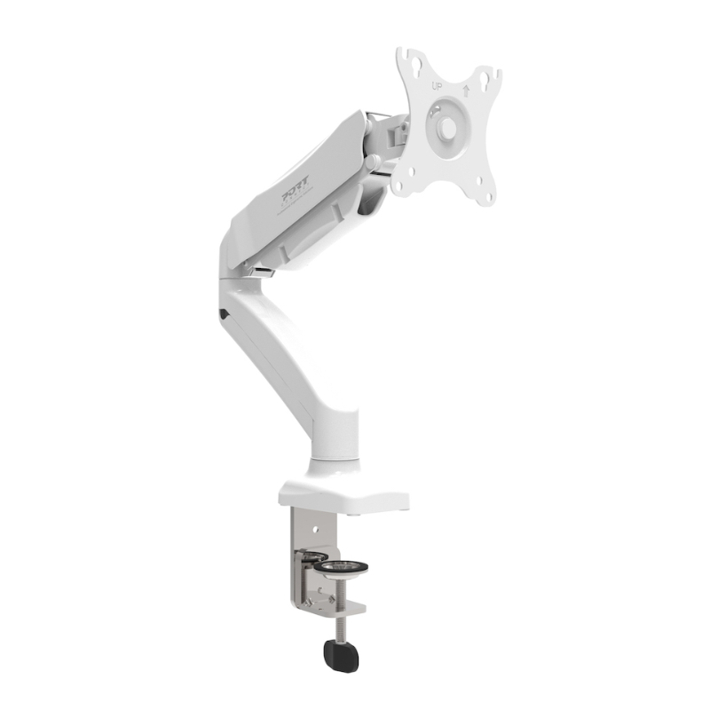 901110_wr_02a PORT Monitor Arm VESA Single Screen - White