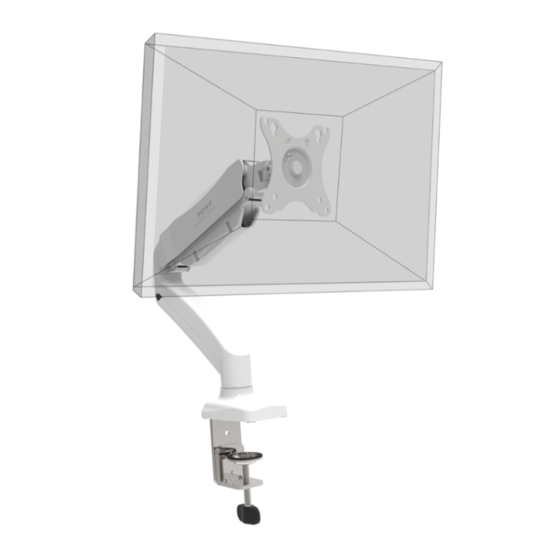 901110_wr_03a PORT Monitor Arm VESA Single Screen - White