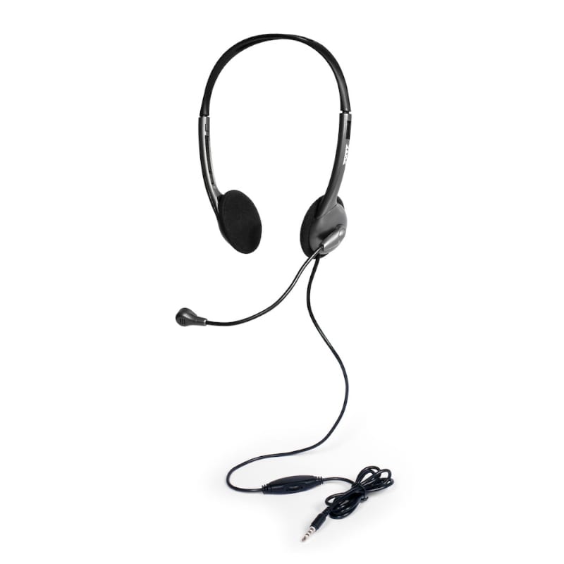 901603_wr_03 Port Stereo Headset with Mic with 1.2m Cable|1 x 3.5mm|Volume Controller - Black