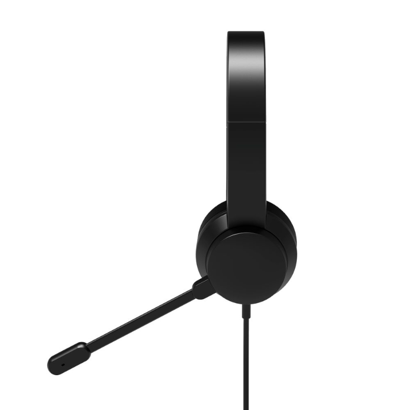 901605_wr_04 Port Connect USB Headset 1.8m Cable with Mic and Padded/Soft Cushions Black