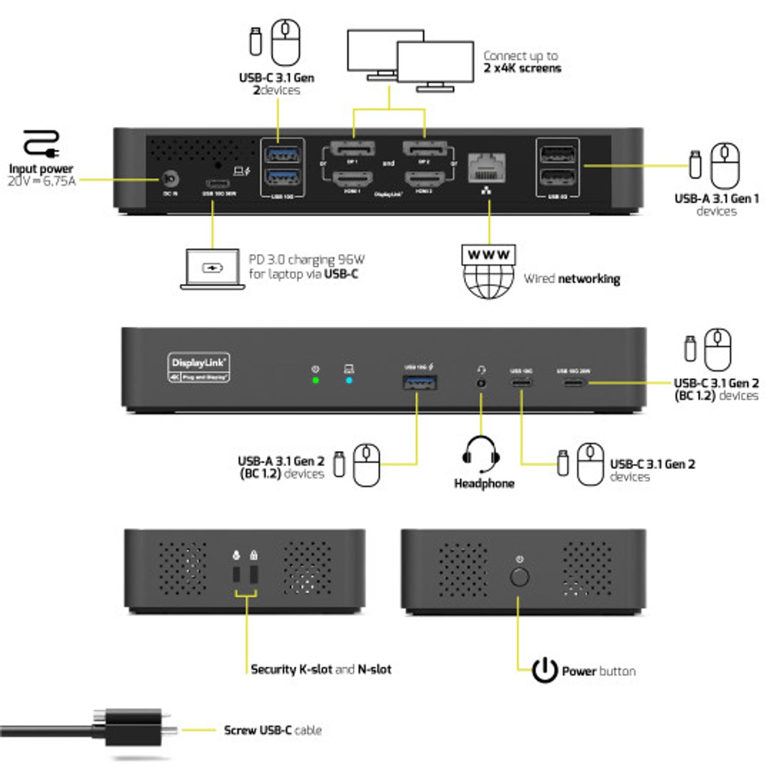 901904V2EU_PORT2_x_4K_USB-C_desktop_docking_station_wr_10 PORT2 x 4K USB-C desktop docking station 11 peripherals 96W