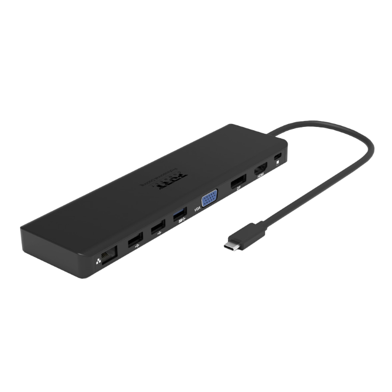 901906-W_wr_01a Port USB Type-C 1 x USB3.1|2 x USB 3.0|2 x USB 2.0|1 xHDMI-DP-VGA| Micro+SD Card Reader|1 x Mini DP|1 x RJ45|1 x Audio-Microphone| PD 100W -Black