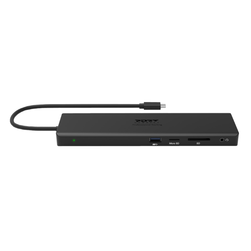901906-W_wr_02a Port USB Type-C 1 x USB3.1|2 x USB 3.0|2 x USB 2.0|1 xHDMI-DP-VGA| Micro+SD Card Reader|1 x Mini DP|1 x RJ45|1 x Audio-Microphone| PD 100W -Black