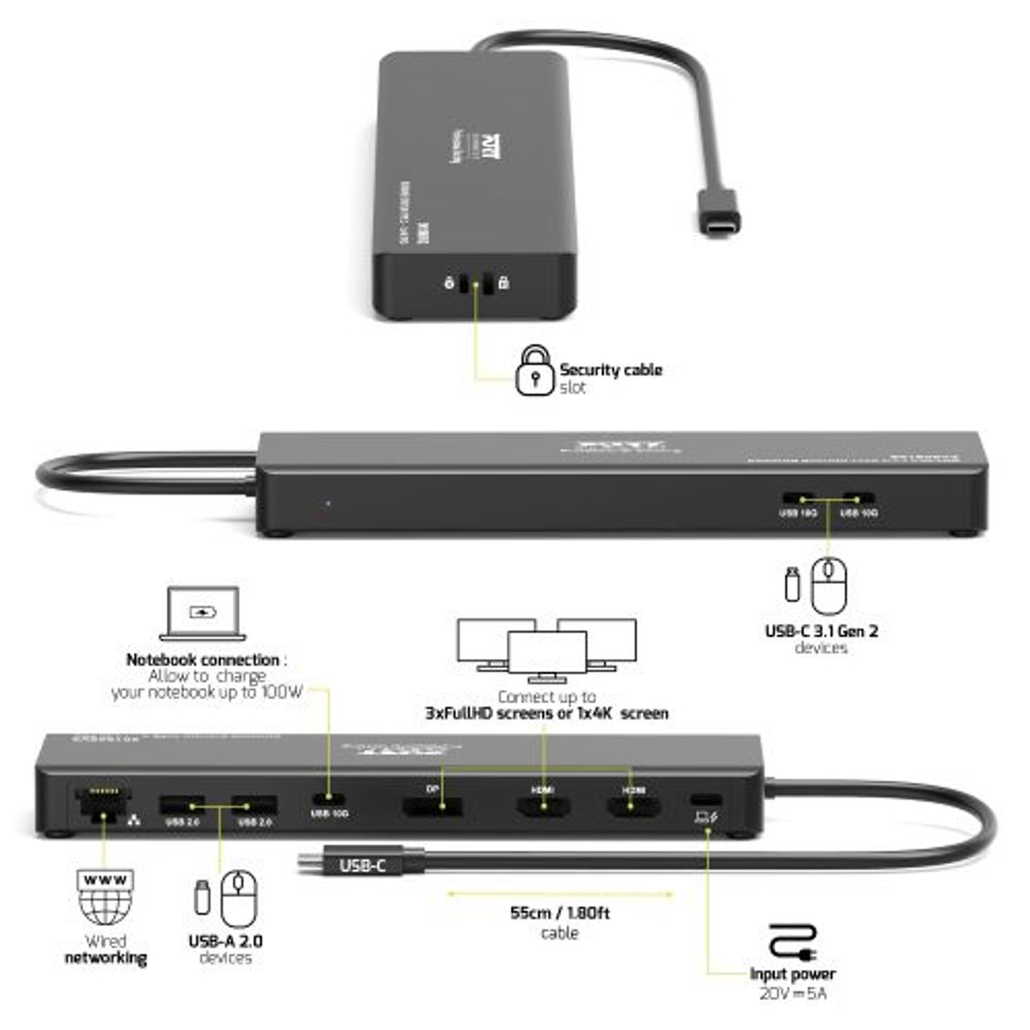 901906V2_PORT_Mobile_docking_station_1_X_4K_USB-C_wr_05 PORT Mobile docking station 1 X 4K USB-C 9 devices 100W