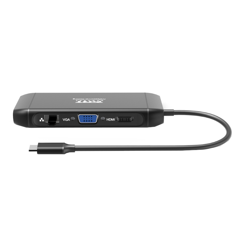 901913_wr_01 Port USB Type-C 4 x USB3.1|1 x Aux|Micro+SD Card Reader|1 x RJ45|1 x HDMI|1 x VGA|1 x Type-C PD Dock 100W - Black