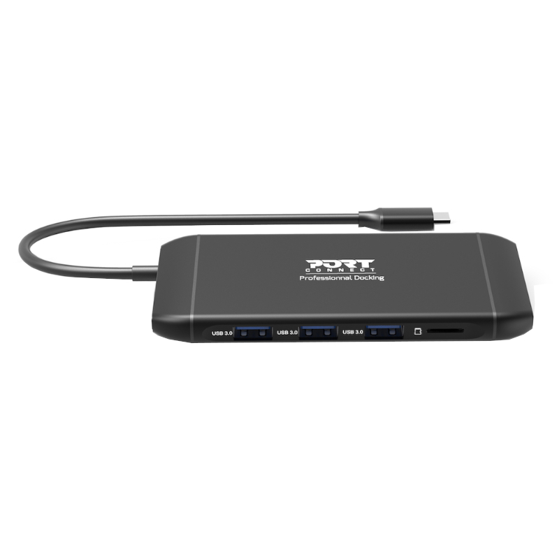901913_wr_02 Port USB Type-C 4 x USB3.1|1 x Aux|Micro+SD Card Reader|1 x RJ45|1 x HDMI|1 x VGA|1 x Type-C PD Dock 100W - Black