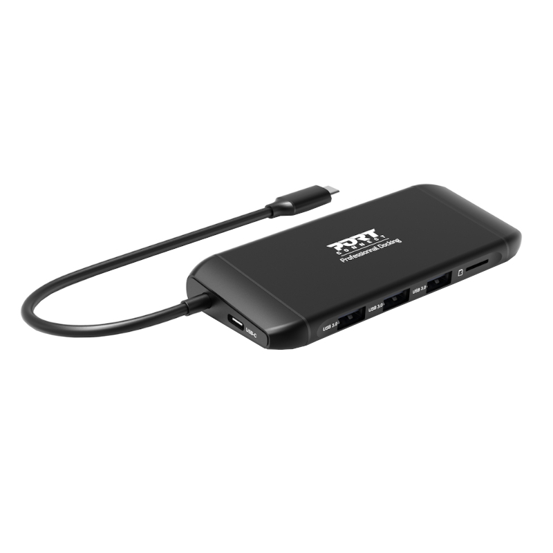 901913_wr_03 Port USB Type-C 4 x USB3.1|1 x Aux|Micro+SD Card Reader|1 x RJ45|1 x HDMI|1 x VGA|1 x Type-C PD Dock 100W - Black