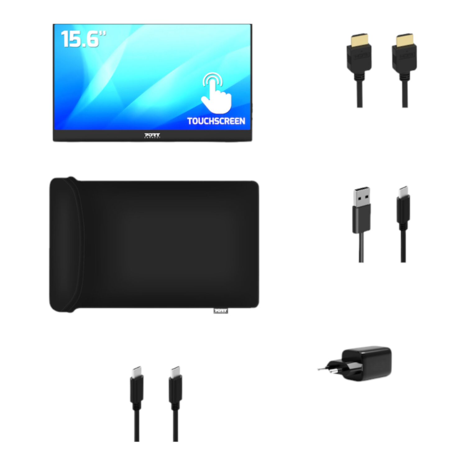 902101T-WR-04 Port Connect 15.6" Full HD Touchscreen Portable Monitor