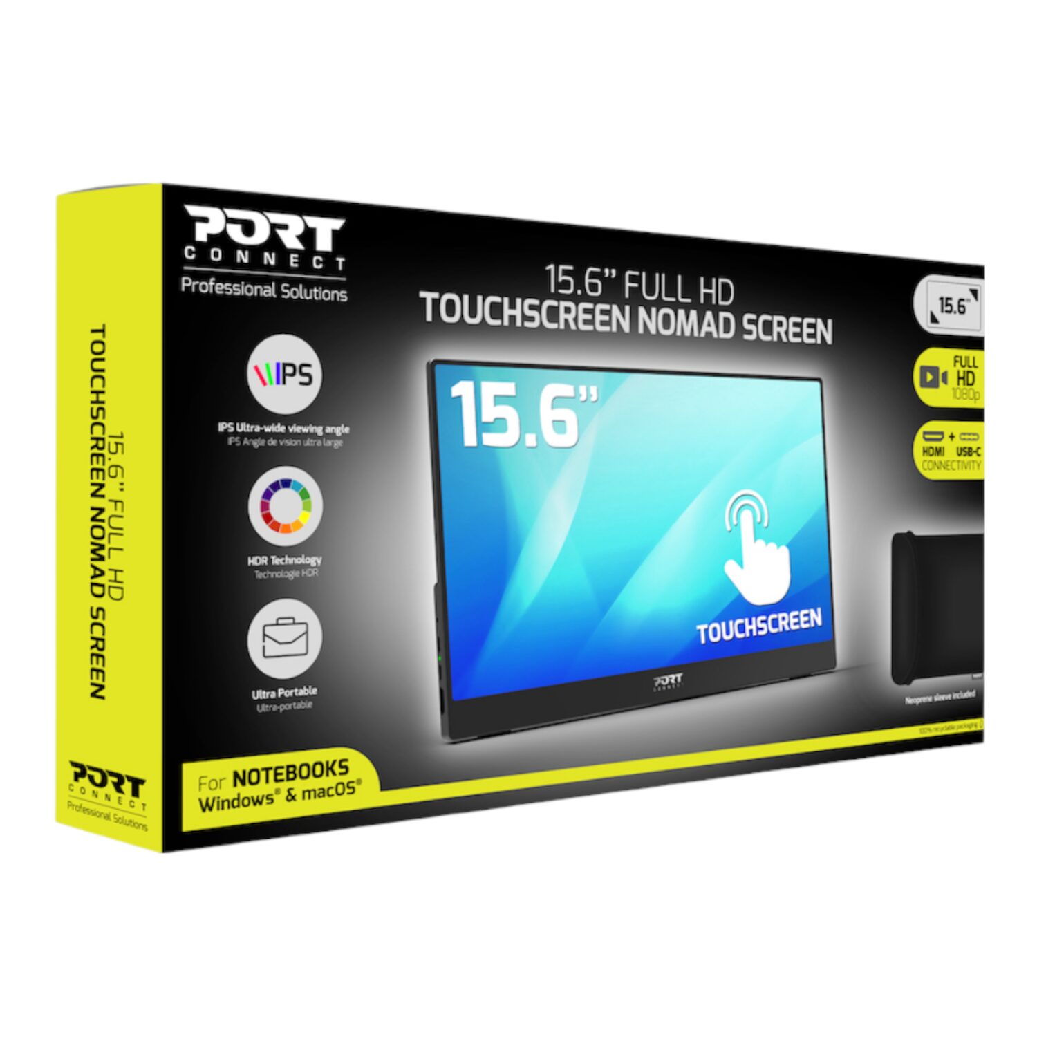 902101T-WR-06 Port Connect 15.6" Full HD Touchscreen Portable Monitor