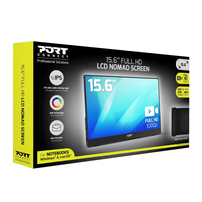 902101_wr_04 Port Portable Monitor 15.6" FHD - Non Touch