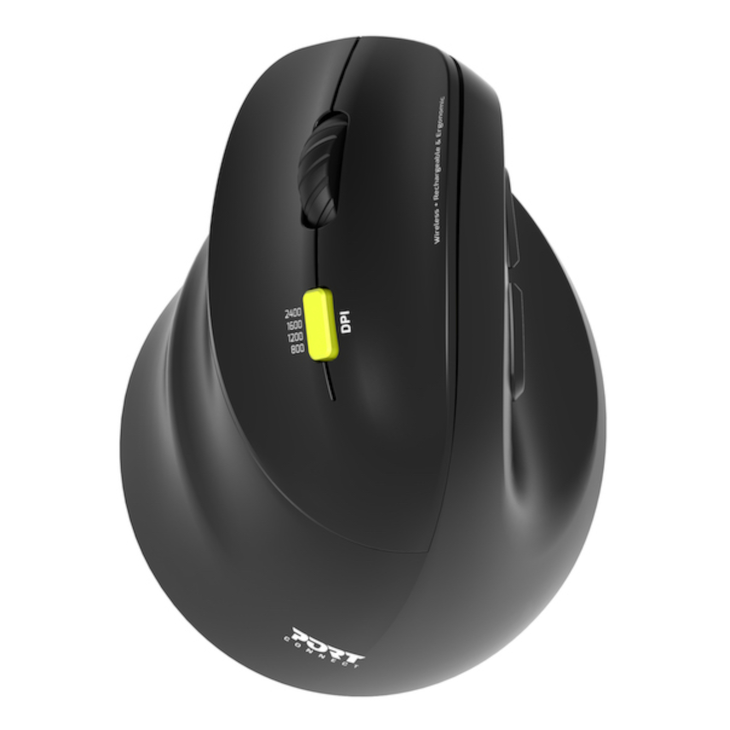 910008_PORT-MOUSE-ERGO-RECHARGEABLE-BT-LEFT_wr_09 Port Connect Ergo Shape Rechargeable Wireless Mouse
