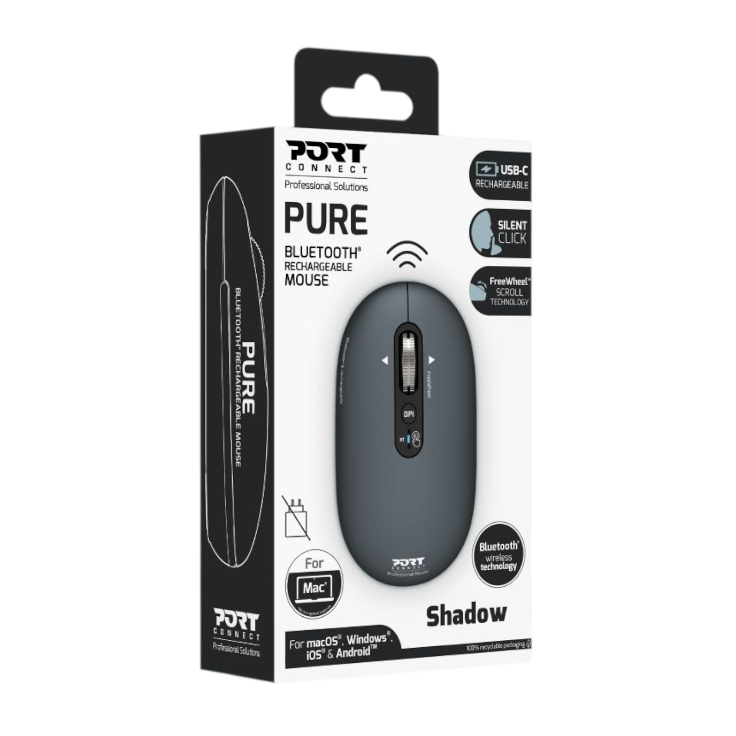 910501_Port-Connect-PURE-MAC-Rechargeable-Wireless-Bluetooth-Mouse-Shadow_wr_05 Port Connect PURE MAC Rechargeable Wireless and Bluetooth Mouse - Shadow