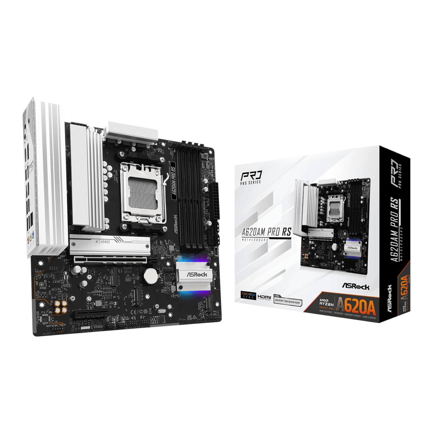 A620AM-PRO-RS_ASRock-A620AM-Pro-RS-AM5-M-ATX-Motherboard_wr_01a ASRock A620AM Pro RS AM5 M-ATX Motherboard