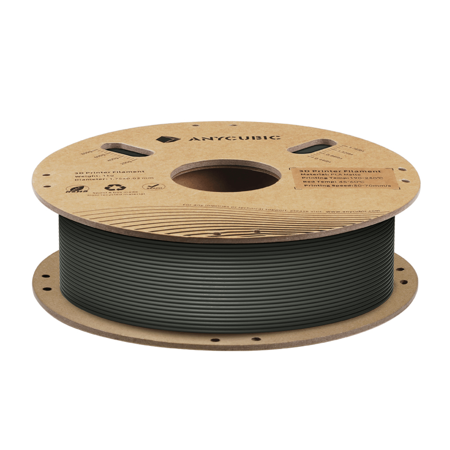 AHYGBK-101_Anycubic_PLA_Matte_Filament_1kg_-_Black_wr_02 Anycubic PLA Matte Filament 1kg - Black