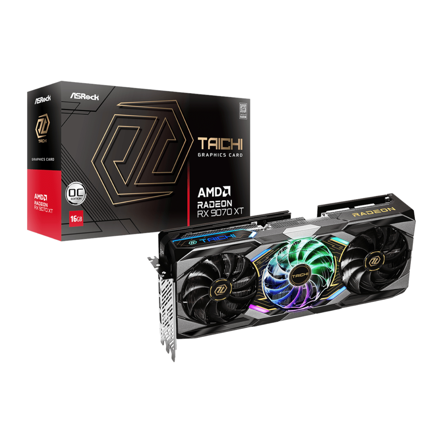 ASRock_RX9070XTTAICHI16GOC_wr_01a ASRock Radeon RX9070 XT Taichi 16G OC Graphics Card