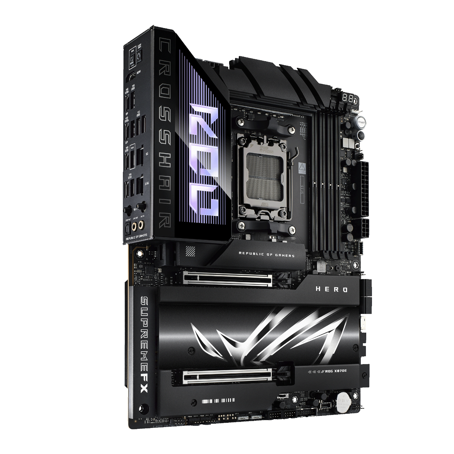 ASUS_ROGCROSSHAIRX870EHERO_wr_03a Asus ROG Crosshair X870E HERO ATX Gaming Motherboard