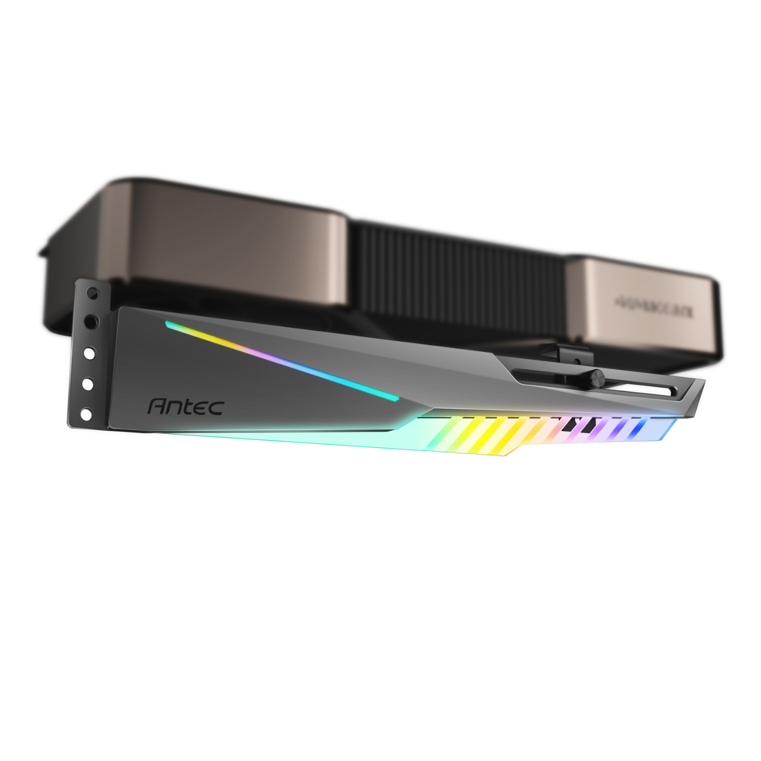 AT-HGPUH-ARGB-B_Antec-Dagger-ARGB-GPU-Support-Black_wr_01 Antec Dagger ARGB GPU Support Bracket - Black