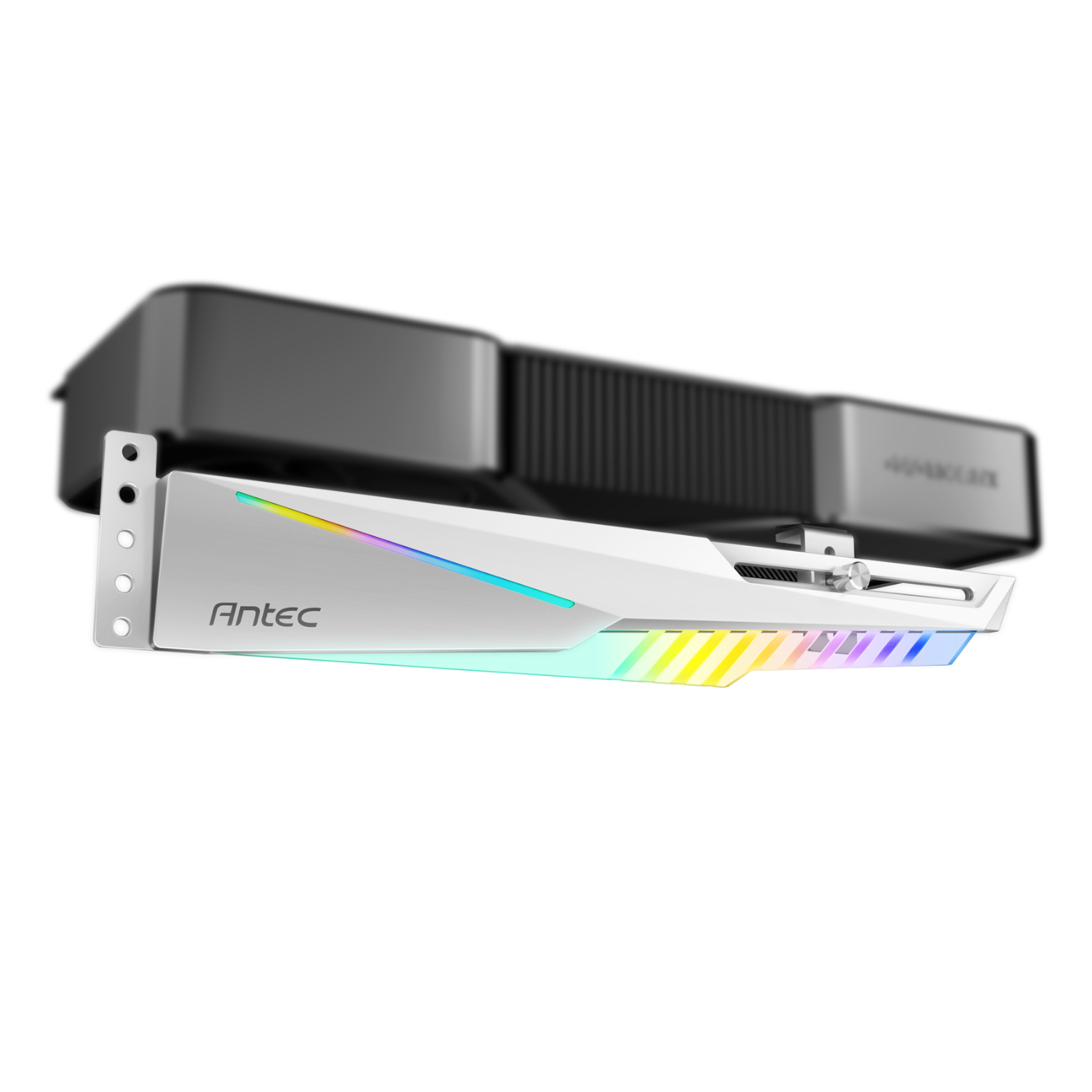 AT-HGPUH-ARGB-W_Antec-Dagger-ARGB-GPU-Support-Bracket-–-White_wr_01 Antec Dagger ARGB GPU Support Bracket - White