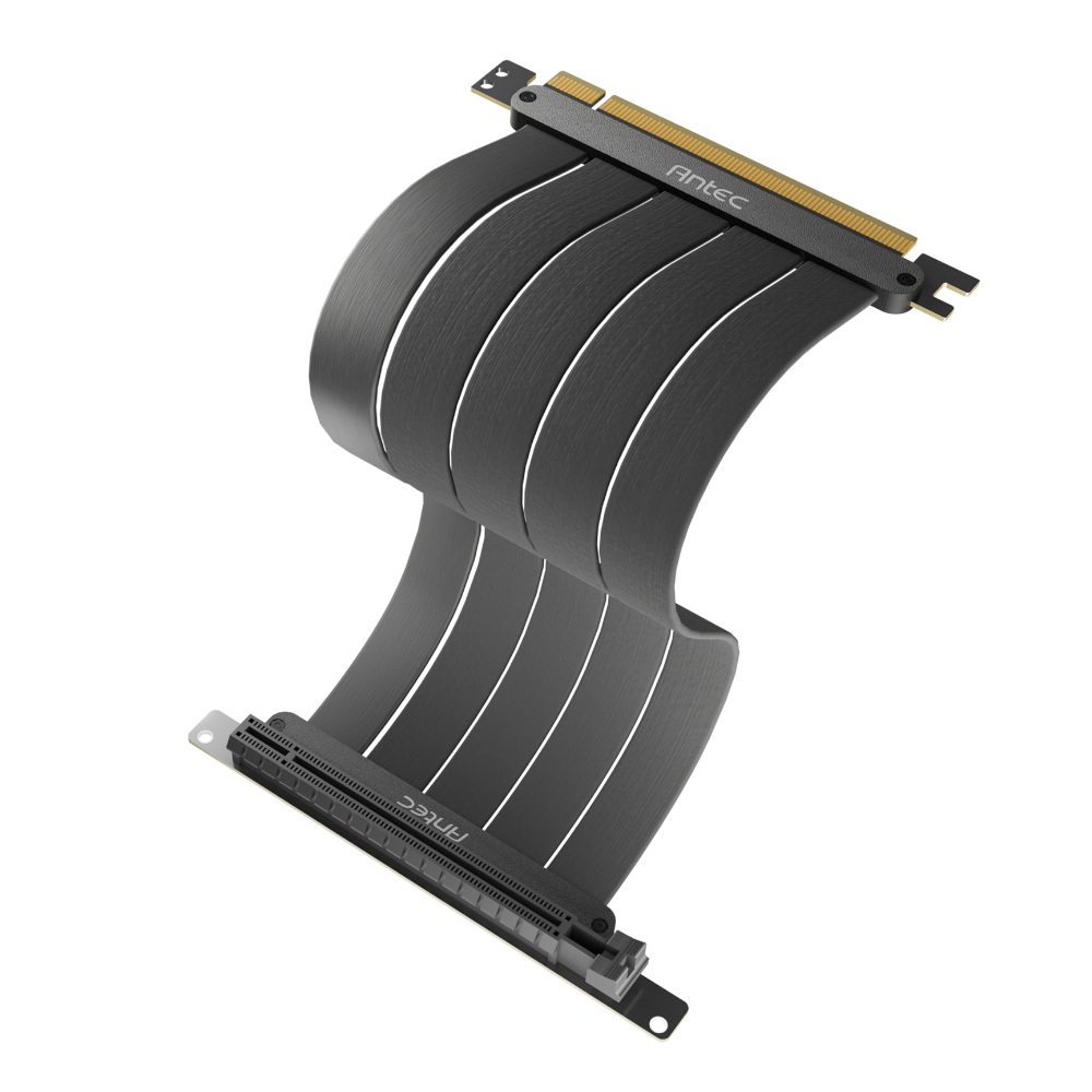 AT-RCAB-BK200-PCIE4_wr_01 Antec GPU Riser Cable PCIE 4.0 Black (200mm)