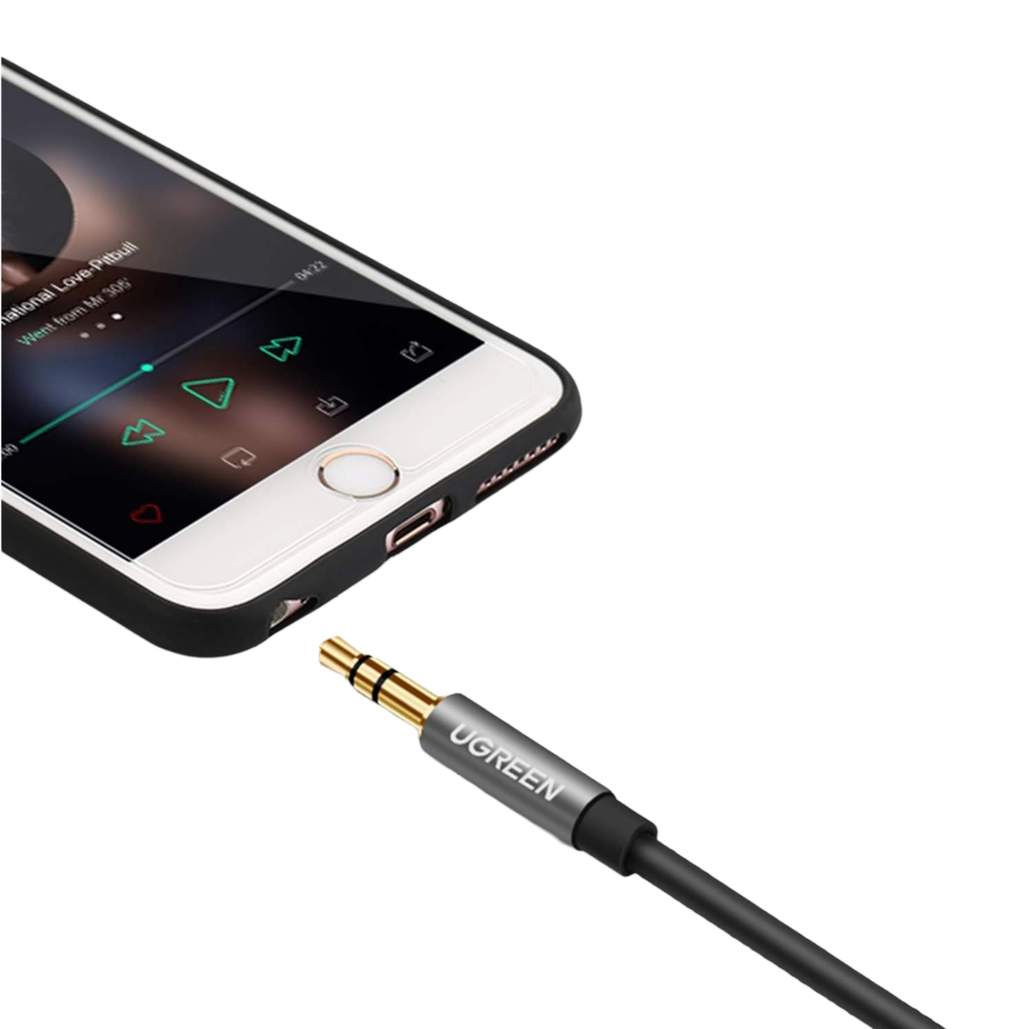 UGREEN AV118 3.5mm AUX Extension Cable 2m – Male to Female –(Black)