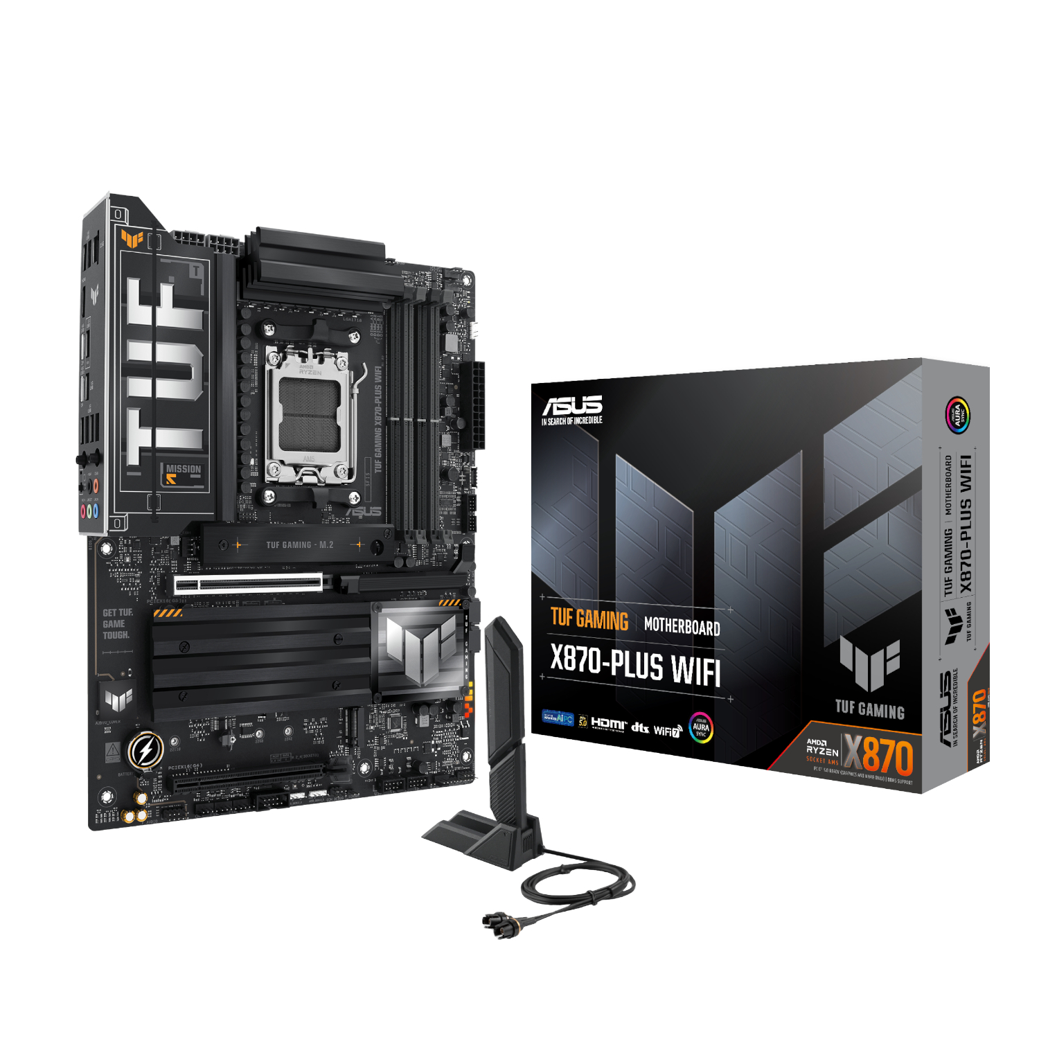 Asus_TUFGAMINGX870-PLUS-WIFI_wr_01a Asus TUF Gaming X870-PLUS WIFI AMD AM5 ATX Gaming Motherboard